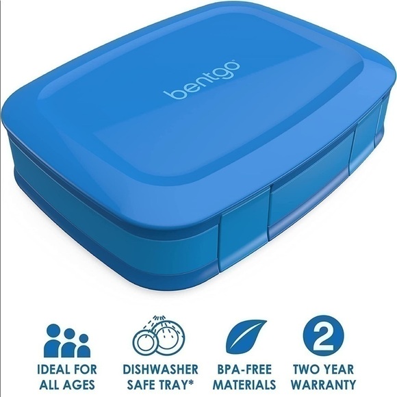 Bentgo 4 Compartment Lunch Box Portion Kids Teens Adults Blue - Picture 3 of 15